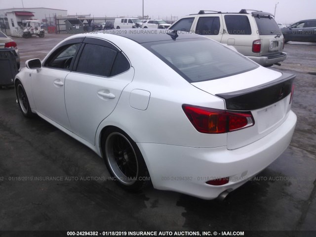 JTHBK262795092276 - 2009 LEXUS IS 250 WHITE photo 3