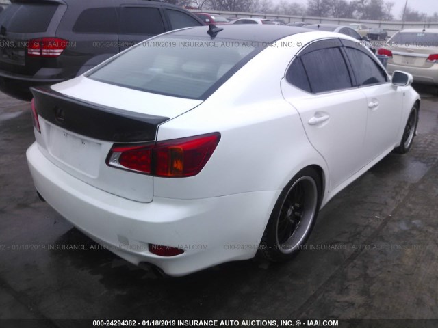 JTHBK262795092276 - 2009 LEXUS IS 250 WHITE photo 4