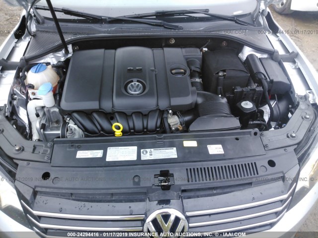 1VWAP7A31EC017748 - 2014 VOLKSWAGEN PASSAT S SILVER photo 10