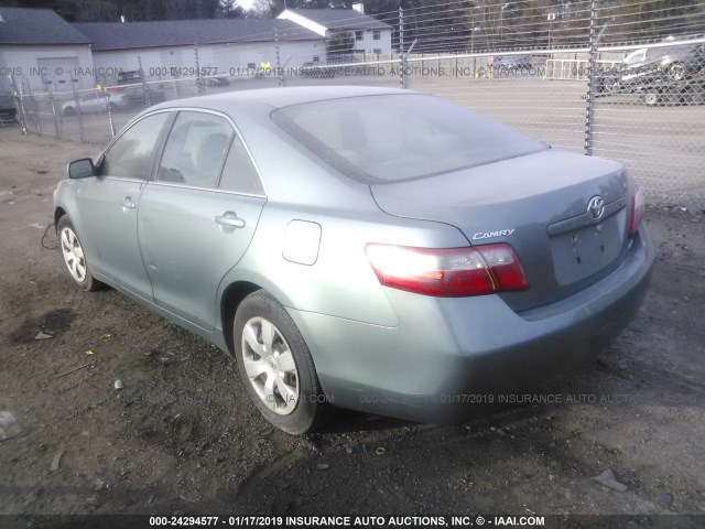 4T1BE46K07U563025 - 2007 TOYOTA CAMRY NEW GENERAT CE/LE/XLE/SE GREEN photo 3