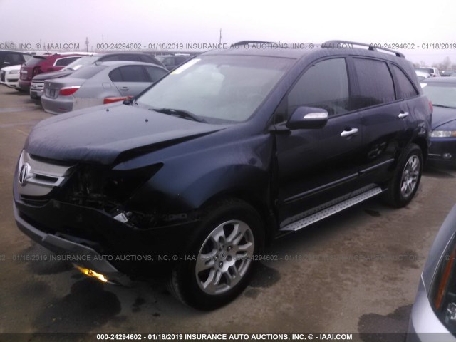 2HNYD28629H501034 - 2009 ACURA MDX TECHNOLOGY BLUE photo 2