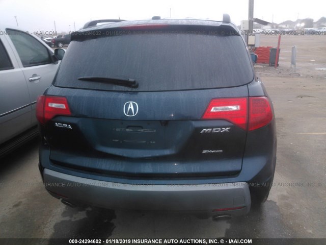 2HNYD28629H501034 - 2009 ACURA MDX TECHNOLOGY BLUE photo 6