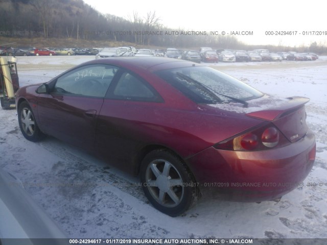 1ZWFT61L1Y5620490 - 2000 MERCURY COUGAR V6 RED photo 3