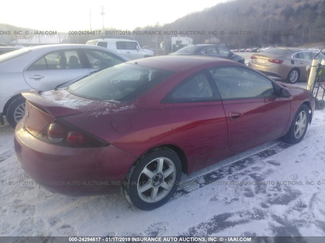 1ZWFT61L1Y5620490 - 2000 MERCURY COUGAR V6 RED photo 4