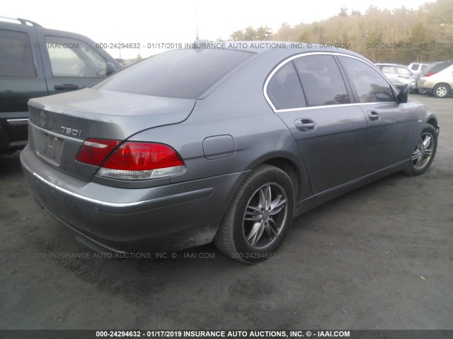 WBAHL83567DT10802 - 2007 BMW 750 I GRAY photo 4