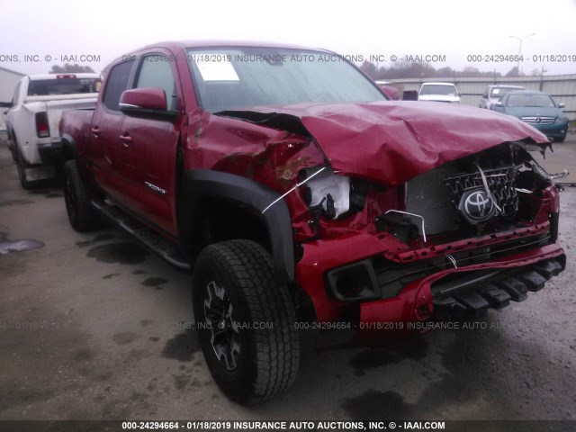 3TMDZ5BN9JM039827 - 2018 TOYOTA TACOMA DBL CAB/SR5/TRD SPORT/OR RED photo 1