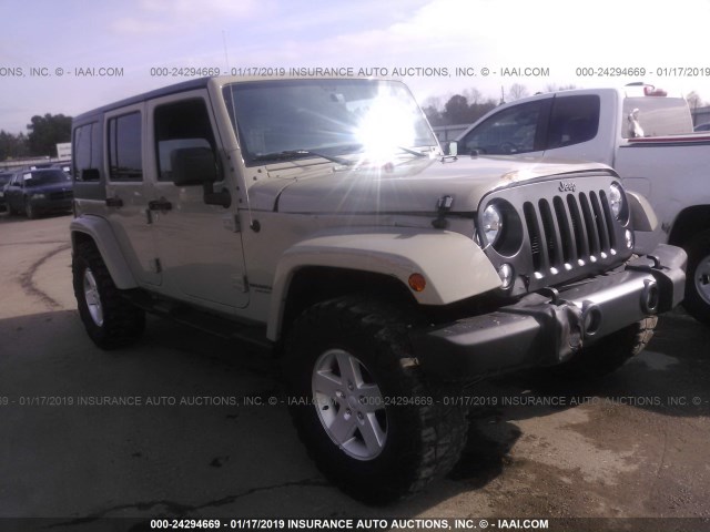 1C4BJWDGXHL563390 - 2017 JEEP WRANGLER UNLIMITE SPORT TAN photo 1