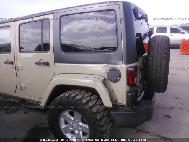 1C4BJWDGXHL563390 - 2017 JEEP WRANGLER UNLIMITE SPORT TAN photo 6