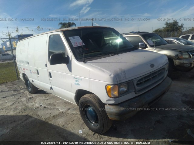 1FTRE14231HA89575 - 2001 FORD ECONOLINE E150 VAN WHITE photo 1