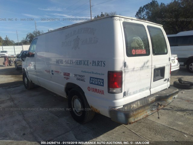 1FTRE14231HA89575 - 2001 FORD ECONOLINE E150 VAN WHITE photo 3