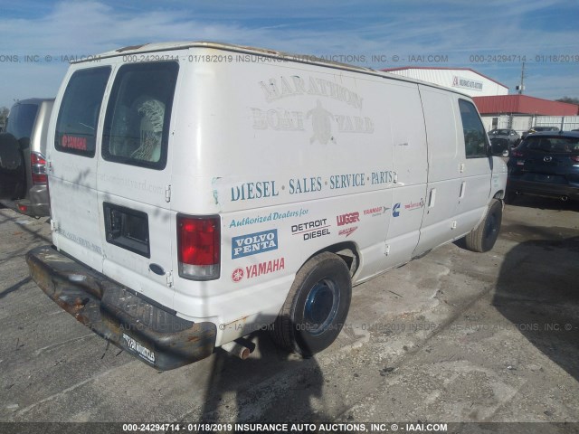 1FTRE14231HA89575 - 2001 FORD ECONOLINE E150 VAN WHITE photo 4