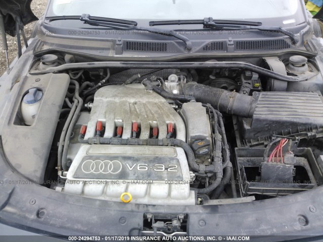 TRUUD28N351013589 - 2005 AUDI TT 3.2 GRAY photo 10