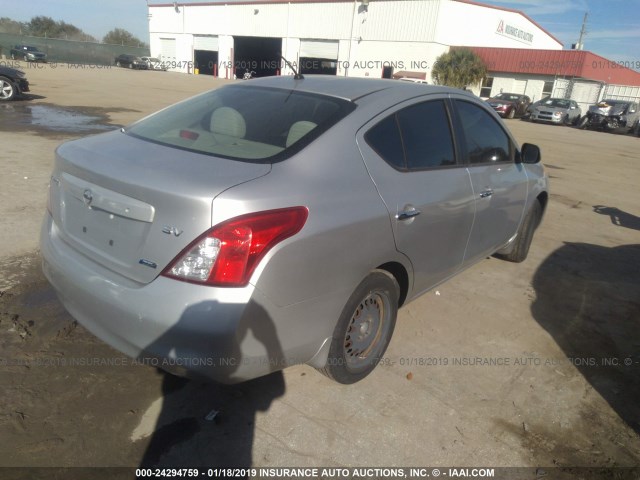 3N1CN7AP9CL875722 - 2012 NISSAN VERSA S/SV/SL SILVER photo 4