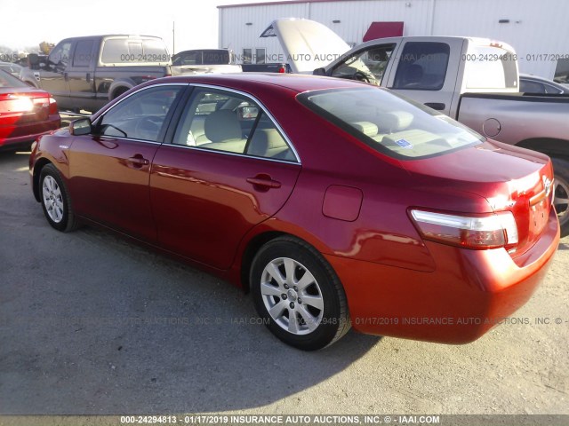 4T1BB46K17U004947 - 2007 TOYOTA CAMRY NEW GENERAT HYBRID RED photo 3