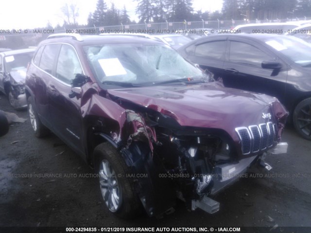 1C4PJMCB6KD192813 - 2019 JEEP CHEROKEE LATITUDE RED photo 1