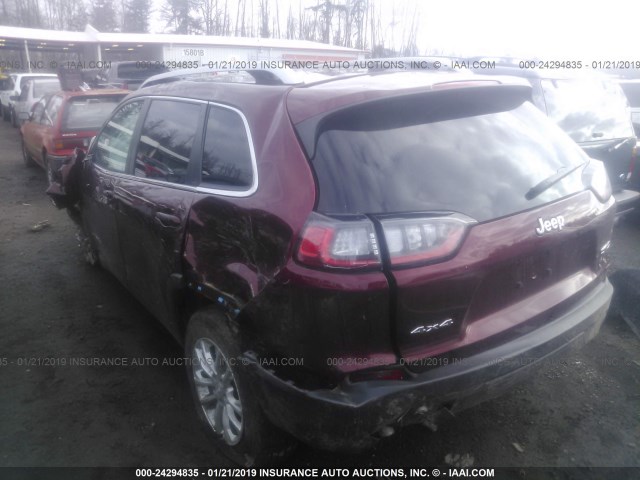 1C4PJMCB6KD192813 - 2019 JEEP CHEROKEE LATITUDE RED photo 3