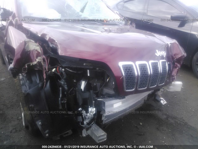 1C4PJMCB6KD192813 - 2019 JEEP CHEROKEE LATITUDE RED photo 6