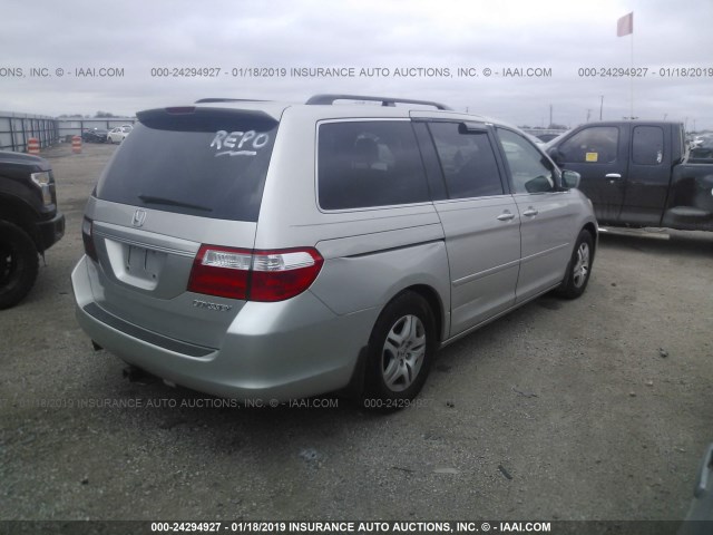 5FNRL38785B136130 - 2005 HONDA ODYSSEY EXL SILVER photo 4