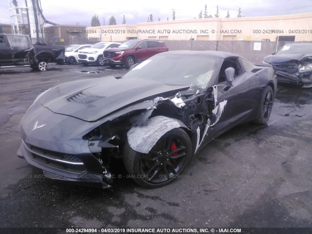 1G1YD2D71E5105160 - 2014 CHEVROLET CORVETTE STINGRAY/2LT GRAY photo 2