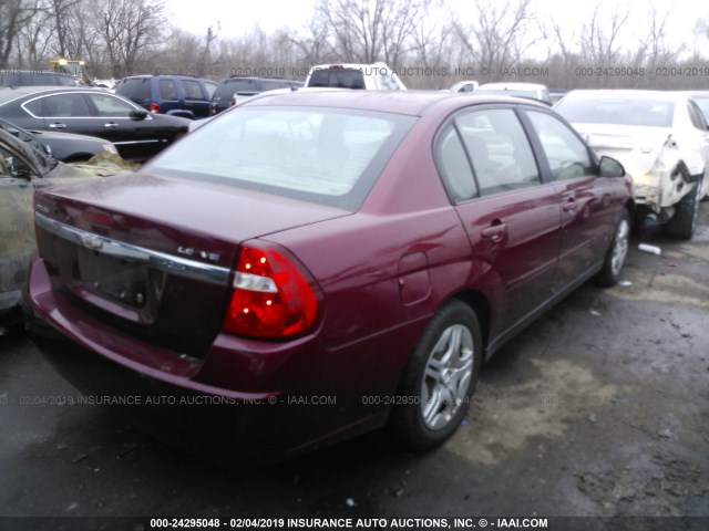 1G1ZS57N77F278278 - 2007 CHEVROLET MALIBU LS წითელი ფოტო 4