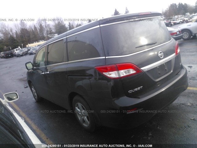 JN8AE2KP5D9060387 - 2013 NISSAN QUEST S/SV/SL/LE BLACK photo 3