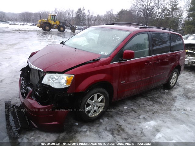 2A8HR54P58R776390 - 2008 CHRYSLER TOWN & COUNTRY TOURING RED photo 2