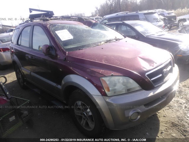 KNDJC733X45181899 - 2004 KIA SORENTO EX/LX BURGUNDY photo 1