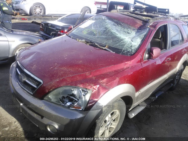 KNDJC733X45181899 - 2004 KIA SORENTO EX/LX BURGUNDY photo 6