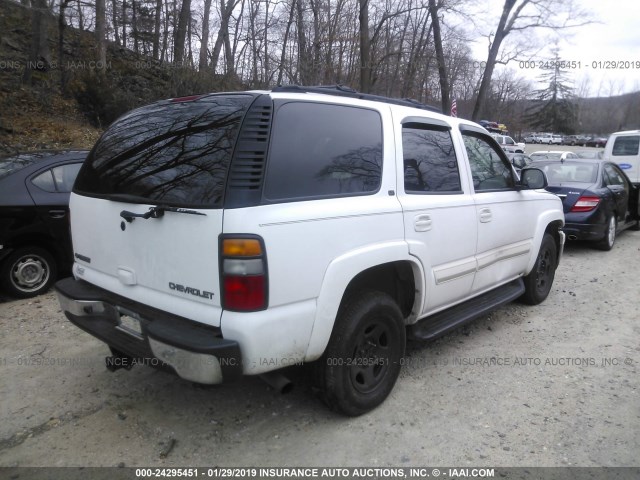 1GNEK13T04J192300 - 2004 CHEVROLET TAHOE K1500 WHITE photo 4