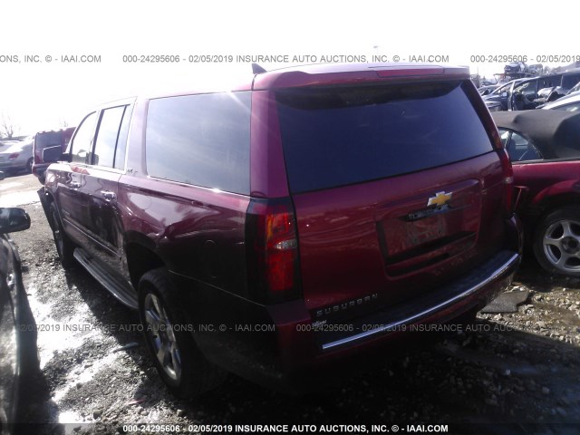 1GNSKKKC1FR626500 - 2015 CHEVROLET SUBURBAN K1500 LTZ MAROON photo 3