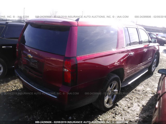 1GNSKKKC1FR626500 - 2015 CHEVROLET SUBURBAN K1500 LTZ MAROON photo 4