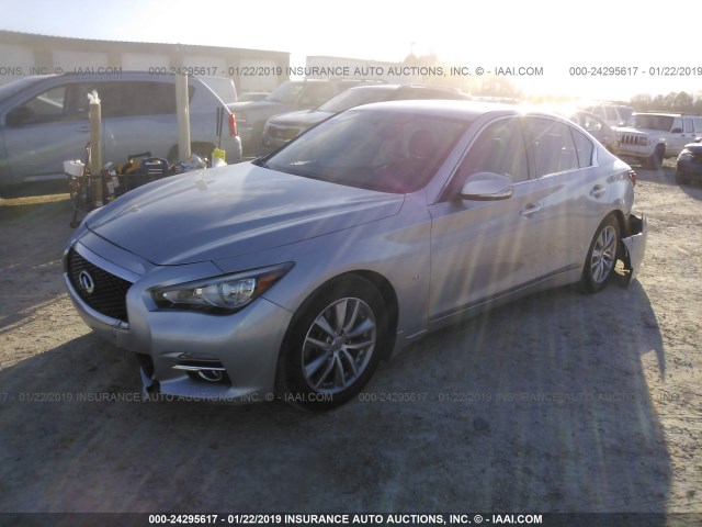 JN1BV7AP9FM337687 - 2015 INFINITI Q50 PREMIUM/SPORT SILVER photo 2