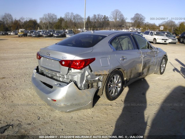 JN1BV7AP9FM337687 - 2015 INFINITI Q50 PREMIUM/SPORT SILVER photo 4