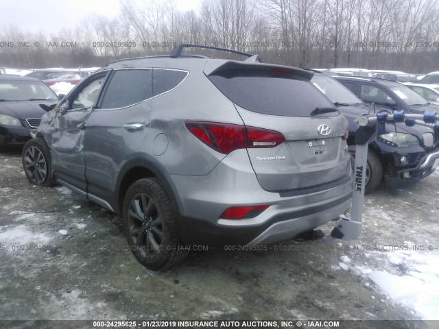 5XYZWDLA3JG519203 - 2018 HYUNDAI SANTA FE SPORT  GRAY photo 3