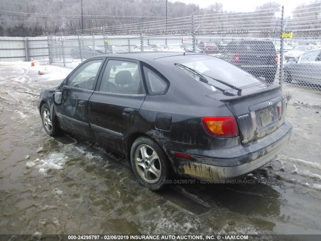 KMHDN55D53U100096 - 2003 HYUNDAI ELANTRA GLS/GT BLACK photo 3