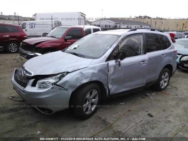 JF2SJAHC9EH444384 - 2014 SUBARU FORESTER 2.5I LIMITED SILVER photo 2