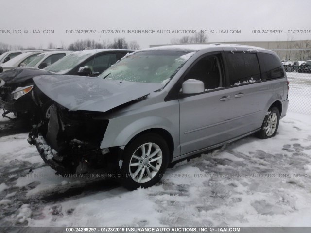 2C4RDGCGXER170571 - 2014 DODGE GRAND CARAVAN SXT SILVER photo 2