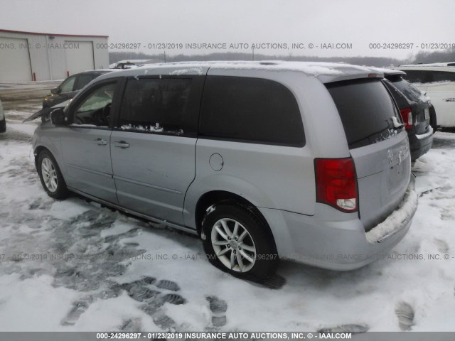 2C4RDGCGXER170571 - 2014 DODGE GRAND CARAVAN SXT SILVER photo 3