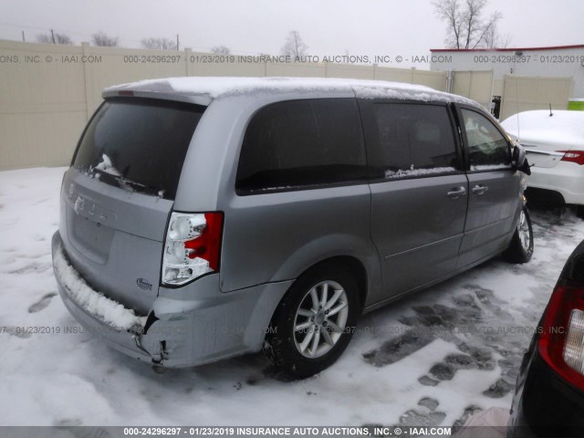 2C4RDGCGXER170571 - 2014 DODGE GRAND CARAVAN SXT SILVER photo 4