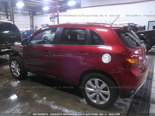 4A4AR4AU7EE006285 - 2014 MITSUBISHI OUTLANDER SPORT SE RED photo 3