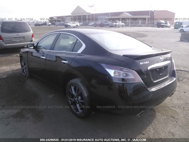 1N4AA5AP0EC910642 - 2014 NISSAN MAXIMA S/SV BLACK photo 3