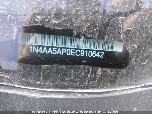 1N4AA5AP0EC910642 - 2014 NISSAN MAXIMA S/SV BLACK photo 9