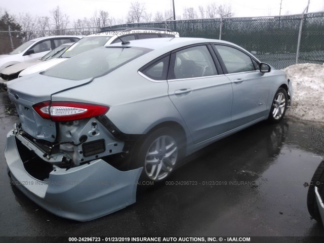 3FA6P0LU2ER282790 - 2014 FORD FUSION SE HYBRID BLUE photo 4