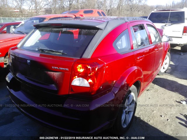 1C3CDWDAXCD533398 - 2012 DODGE CALIBER SXT RED photo 4