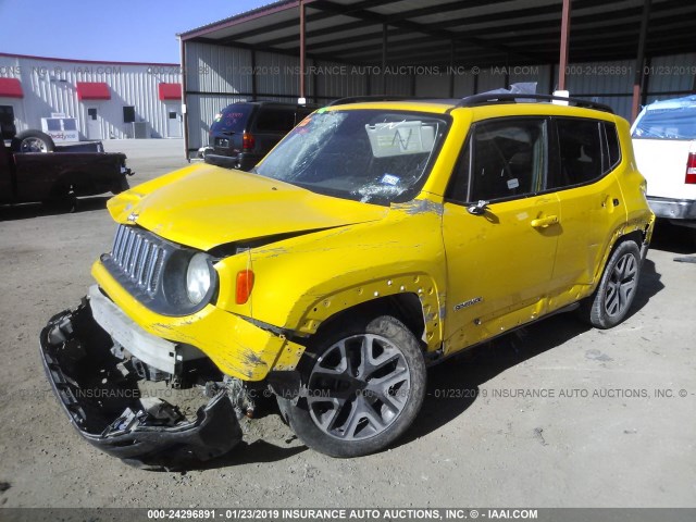 ZACCJABT0FPC16683 - 2015 JEEP RENEGADE LATITUDE YELLOW photo 2