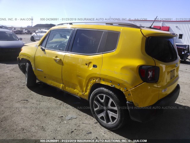 ZACCJABT0FPC16683 - 2015 JEEP RENEGADE LATITUDE YELLOW photo 3