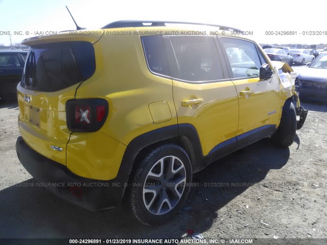 ZACCJABT0FPC16683 - 2015 JEEP RENEGADE LATITUDE YELLOW photo 4