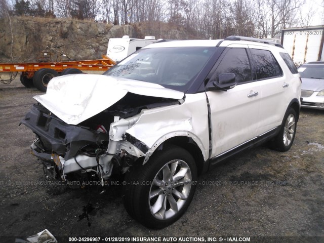 1FM5K8D89EGA15413 - 2014 FORD EXPLORER XLT WHITE photo 2