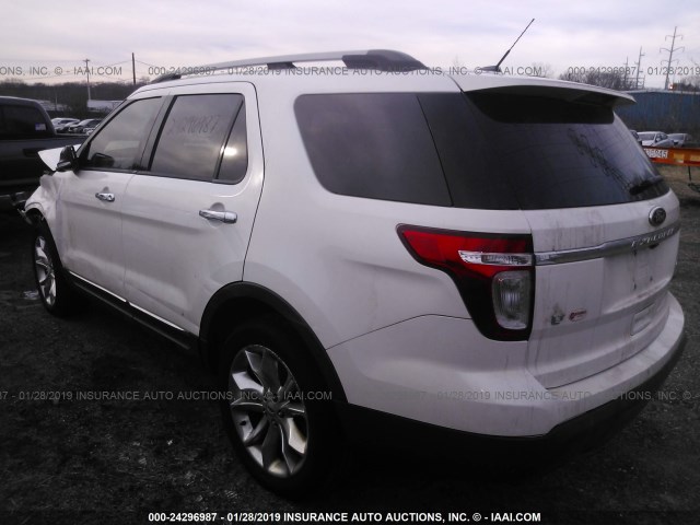 1FM5K8D89EGA15413 - 2014 FORD EXPLORER XLT WHITE photo 3