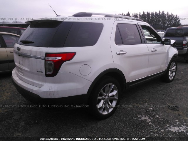 1FM5K8D89EGA15413 - 2014 FORD EXPLORER XLT WHITE photo 4